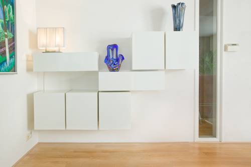 OP maat gemaakte hoogglans witte wandkasten